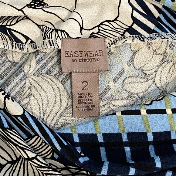 Easywear by Chicos Womens Floral Print Turtle Neck Blouse Size 2/Extra Large - Picture 8 of 8